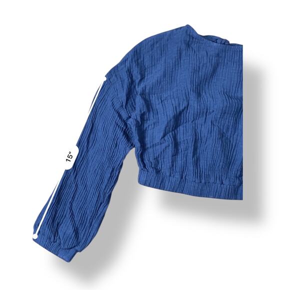 Bella Dahl‎ NWT Bright Night Blue Wrap Blouse Size XS - Picture 7 of 9